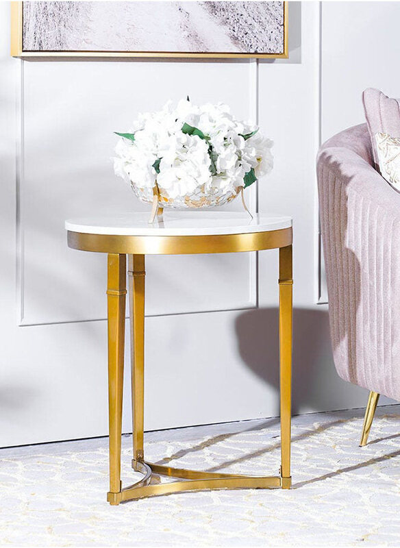 

Danube Home Humpback Multifunctional Modern Design End Table, Gold
