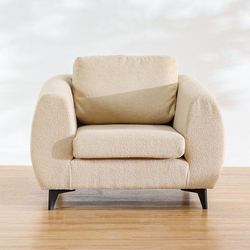Danube Home Luna 1 Seater Fabric Sofa With Plastic Leg, Brown