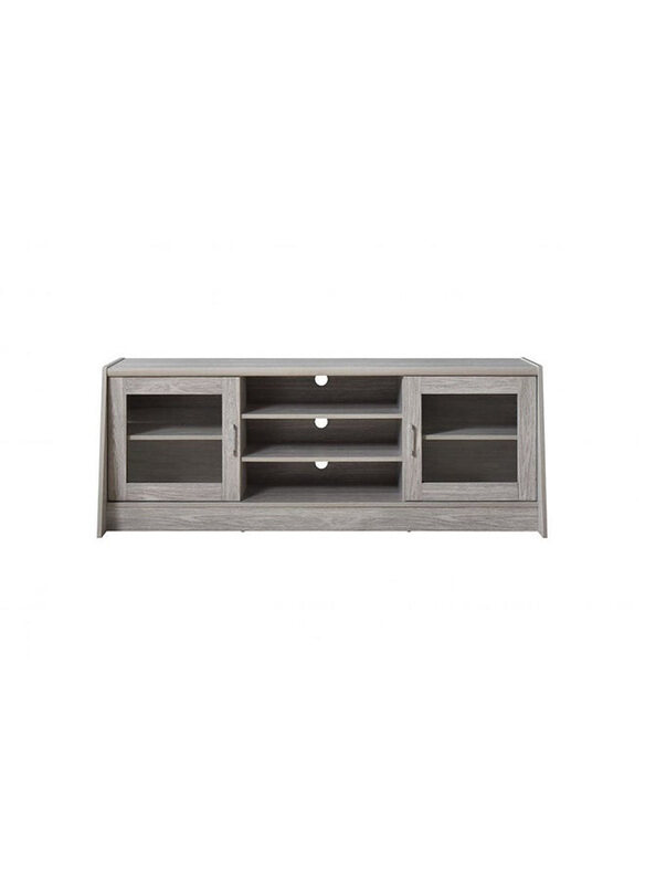 

Danube Home Woody 55-Inch TV Entertainment Modern Design Wall Unit Furniture Wooden TV Stand TV Unit Rack Console, Grey Oak