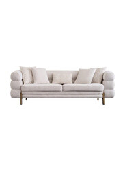 Danube Home Nirvana 3 Seater Fabric Sofa, White