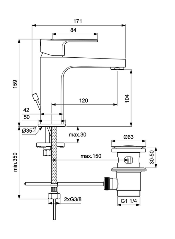 Danube Home Ideal Standard Cerafine D Basin Mixer with Brass Single Handle Basin Mixer, Bath Faucet & Sink Faucet, Chrome