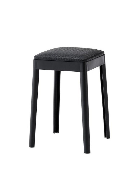 

Danube Home Marius Light Weight Single Backless Stool with Cushion, Black