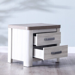 Danube Home Multi-Functional Olivos Night Stand, 60 x 40 x 49cm, Ash Grey/Oak