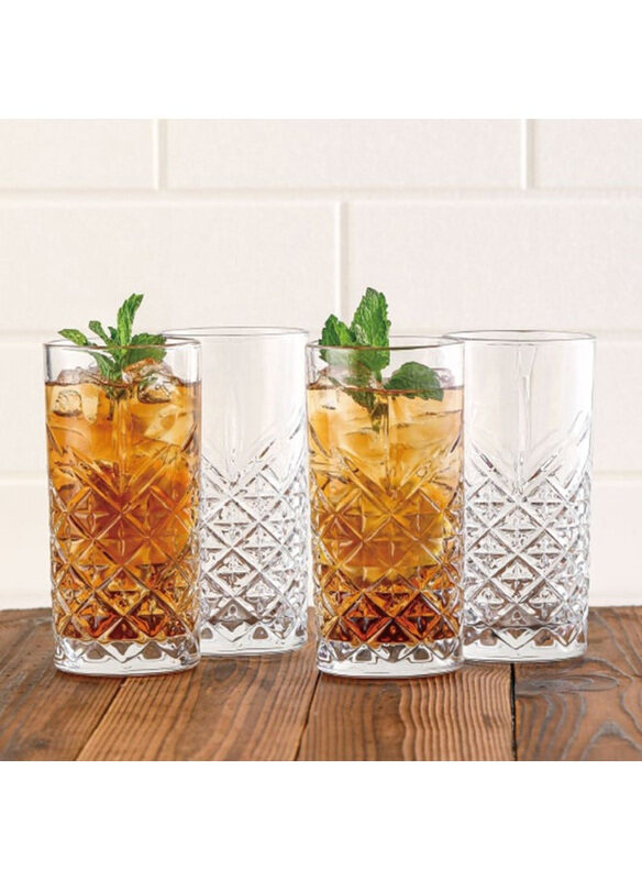 

Danube Home 4-Piece 380ml Minetta Tumbler Glass Set, Clear