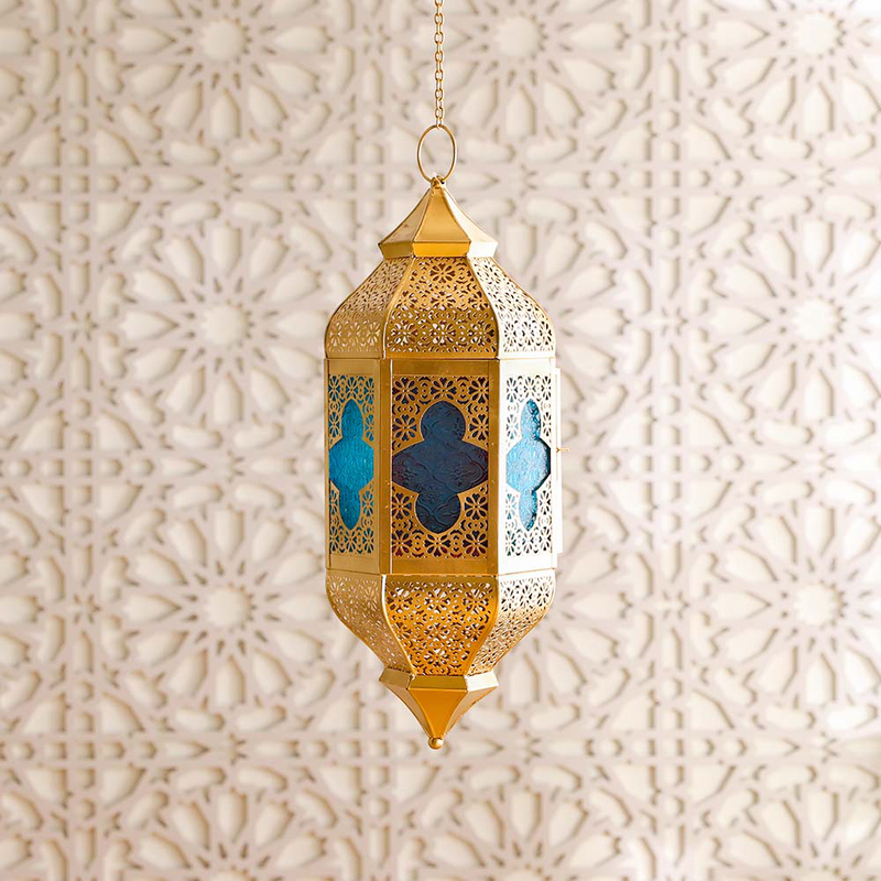 Danube Home Sahara Middle Eastern Islamic Hanging Lantern, Multicolour