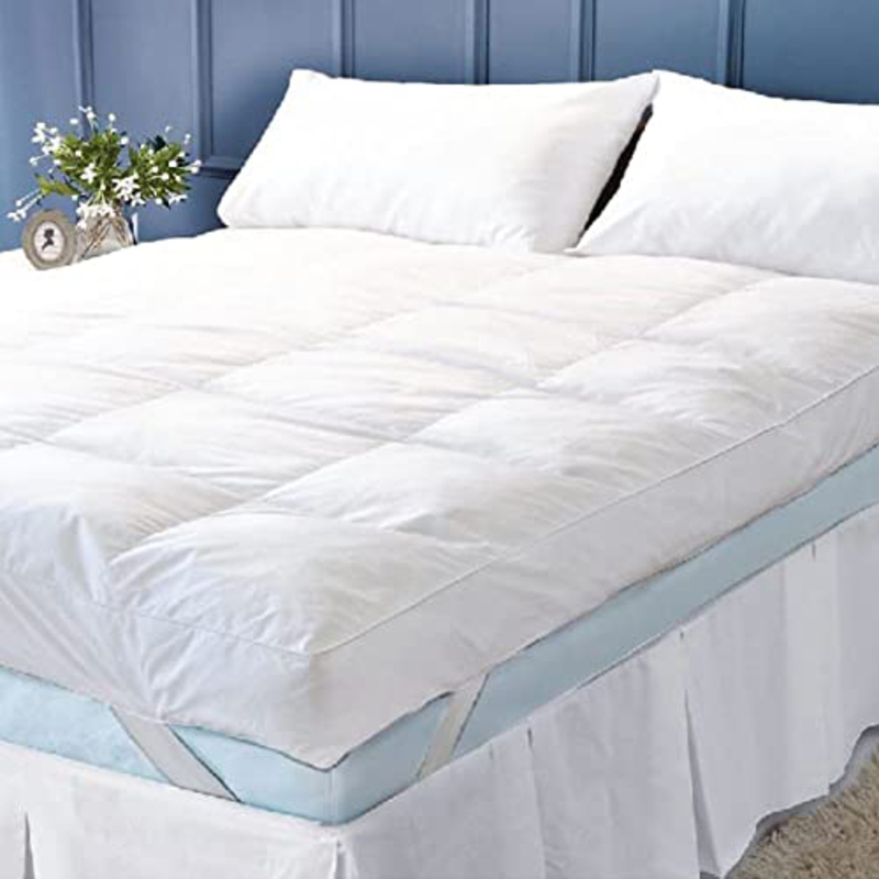 Danube Home Poly Fill Mattress Topper, Large, White