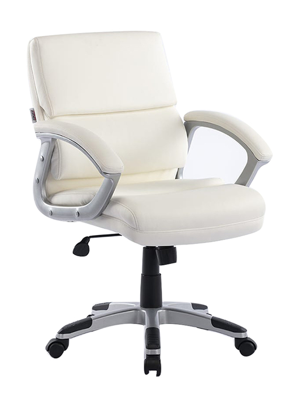 Danube Home Ventura Swivel Mid Back Office Chair, White