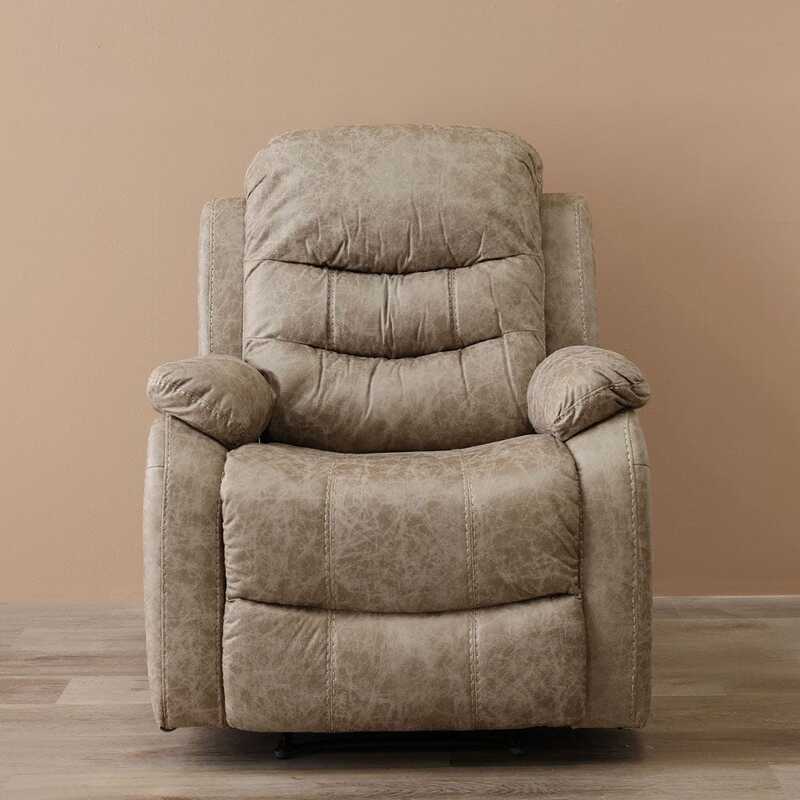 Adric Airleather Manual Recliner Chair, Brown