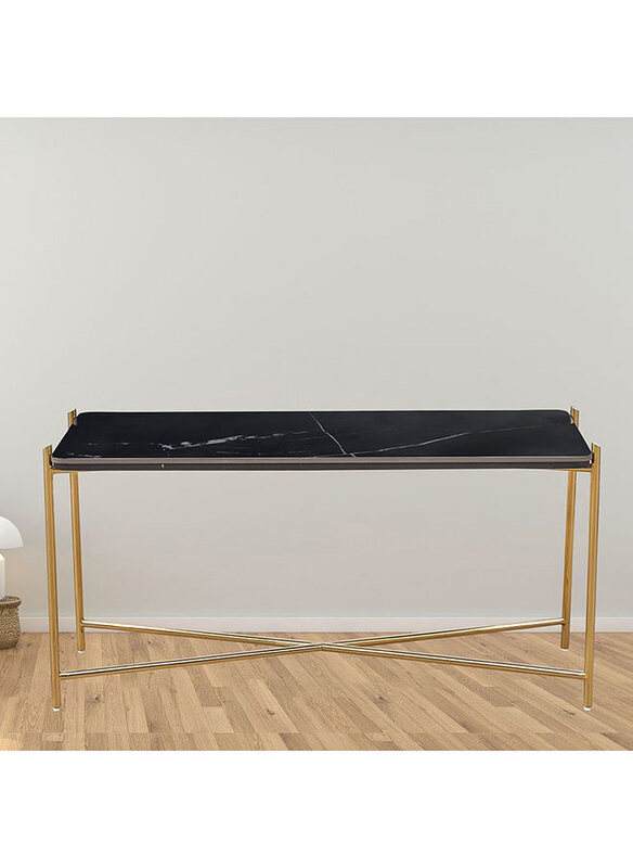 

Danube Home Kenn Sintered Stone High Multifunctional Coffee Table, Black/Gold