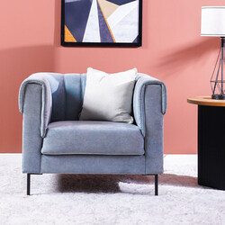 Danube Home Saga 1 Seater Fabric Sofa, Light Green