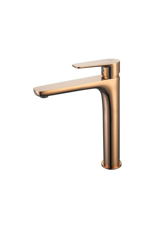 

Danube Home Cali Art Basin Mixer With Pop Up Waste, Rose Gold