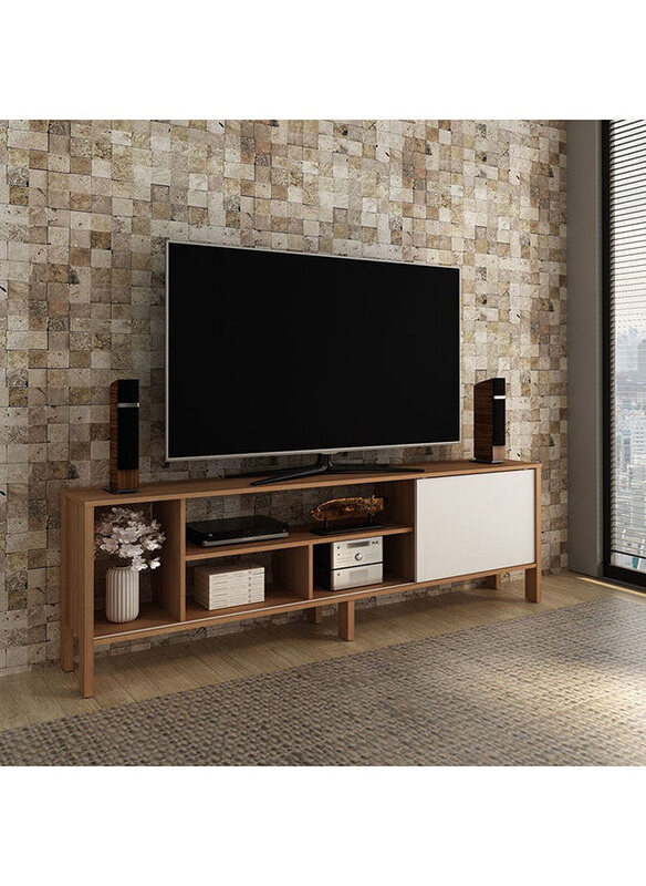 

Danube Home Cedro 45-Inch Entertainment Wall Unit Furniture Wooden TV Stand For Living Room Bedroom, Almond/White