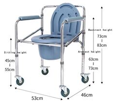 Foldable Commode with Wheels