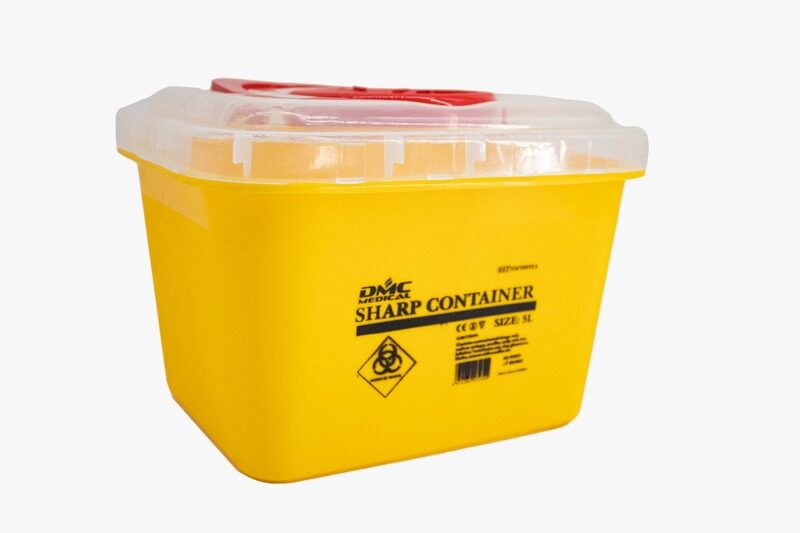 

Abronn Durable Leak-Proof Sharp Container for Safe Disposal of Needles, Blades & Medical Waste with Wide Opening, Snap Lid, Fill Level Indicators, 1.5 Qt Cap