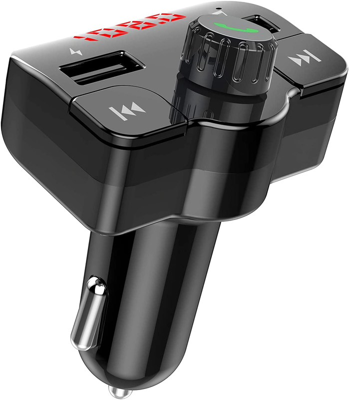 Direct 2 U Wireless Bluetooth FM Transmitter Radio Adapter Car Kit with Dual USB Charging, Black