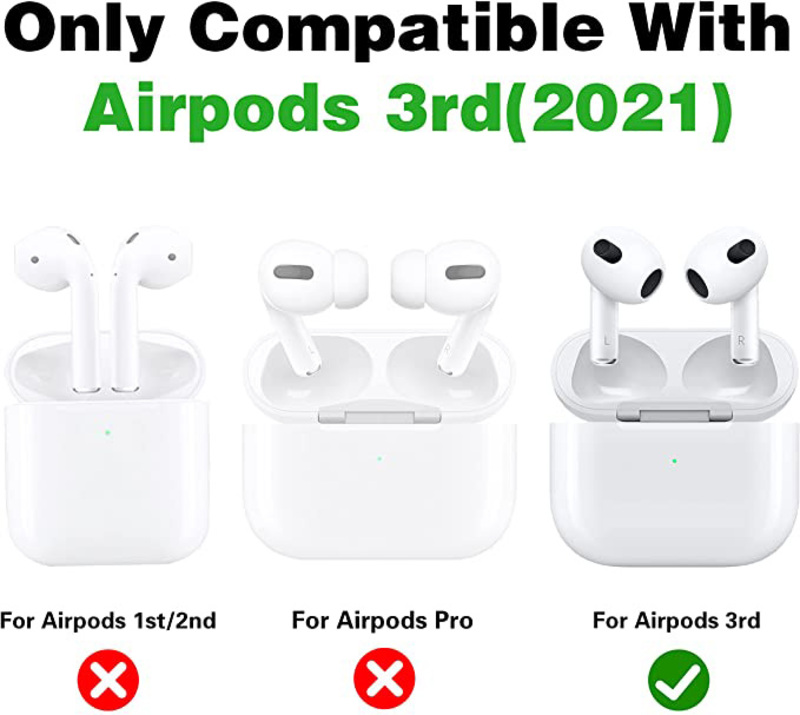 STSNano Silicone Funny Kawaii Fun Fashion Cartoon Case for Apple Air Pods 3 3rd Generation, White