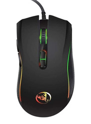 HXSJ A869 3200DPI Optical Wired 7 Button Gaming Mouse, Black/Green