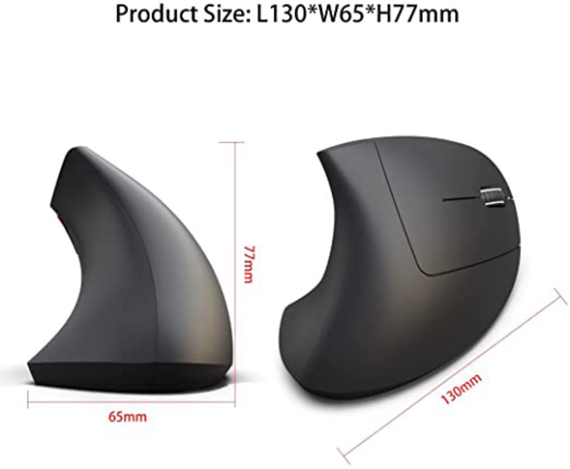 Direct 2 U T29 Wireless Optical Vertical Mouse, Black