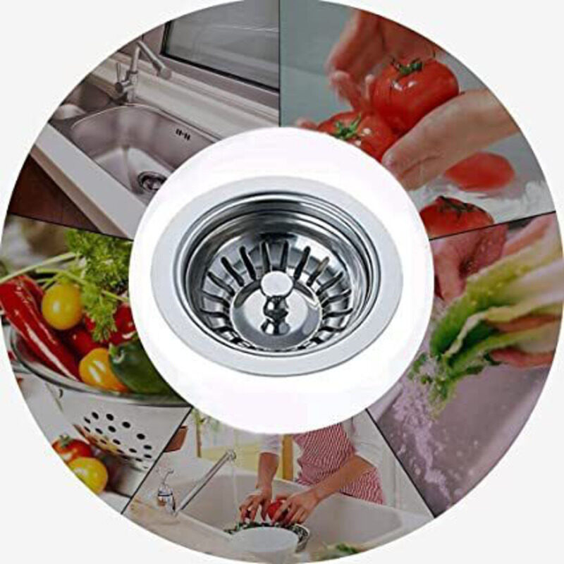 

Direct2U Direct 2 U 2-Piece Stainless Steel Sink Strainer, Silver