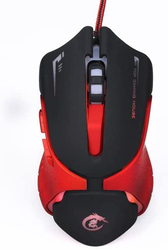 HXSJ Professional Wired Optical Gaming Mouse, Black/Red