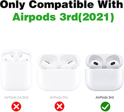 Mulafnxal Silicone Funny 3D Case for Apple Air Pods 3 3rd Generation, Grey/White/Black