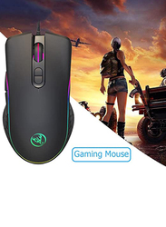 HXSJ A867 RGB Lightweight Wired Gaming Mouse, Black