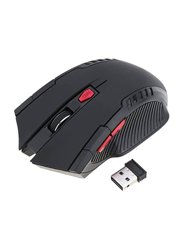 HXSJ 7 Keys 2.4G 2400DPI Wireless Optical Gaming Mouse for PC/Laptop/Desktop, Black