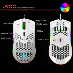 HXSJ J900 Wired Optical Gaming Mouse, White