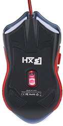 HXSJ Professional Wired Optical Gaming Mouse, Black/Red