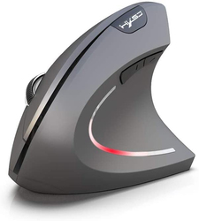 HXSJ T29 Wireless Optical Vertical Mouse, Grey