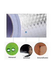 Direct 2 U Kitchen Backsplash Wallpaper Aluminium Foil Stickers, 15.6 x 117inch, Silver