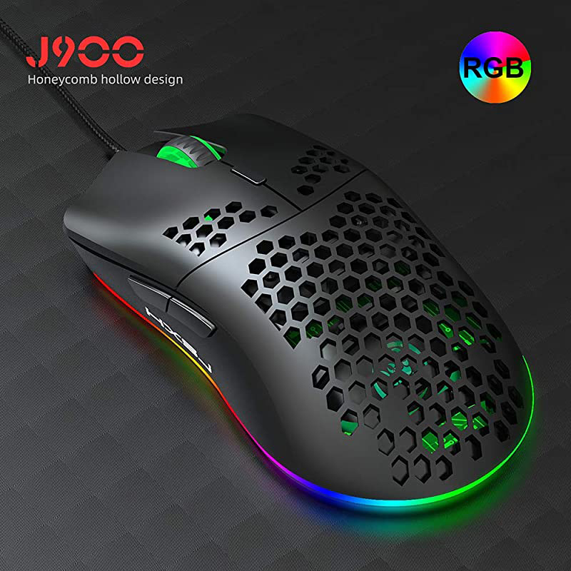 HXSJ J900 Optical Wired Gaming Mouse, Black