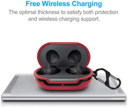 YUANHOT Samsung Galaxy Buds(2019)/Galaxy Buds+ Plus(2020) Silicone EarPods Case with Full Body Protection & Scratch/Shock Resistantance, Red