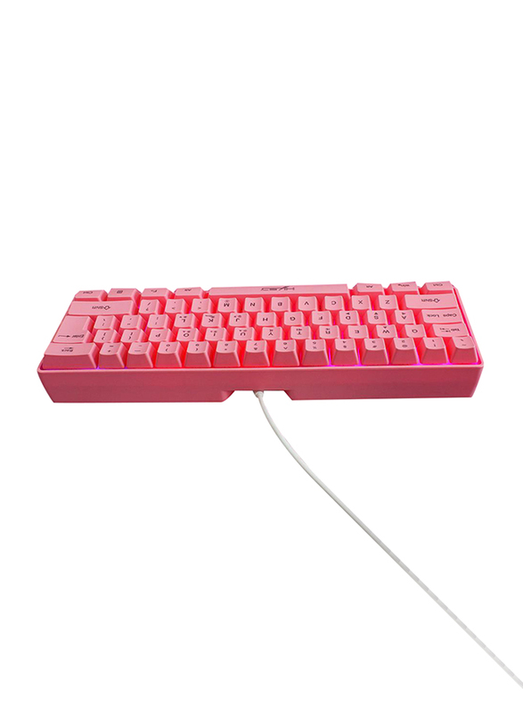 HXSJ V700 RGB Streamer Wired English Gaming Keyboard, Pink