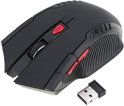 Direct 2 U Wireless Business Optical Adjustable Gaming Mouse, Black