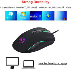 Direct 2 U A869 Wired Optical Gaming Mouse, Black
