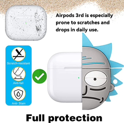 Mulafnxal Silicone Funny 3D Case for Apple Air Pods 3 3rd Generation, Grey/White/Black