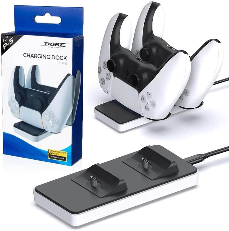 Direct 2 U Dual Charging Doc Station for PS5 Joystick Controller, Black/White