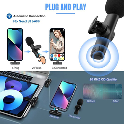 HXSJ F18 Plug-Play USB Type-C 2.4G Wireless Microphone for iOS Devices, Black