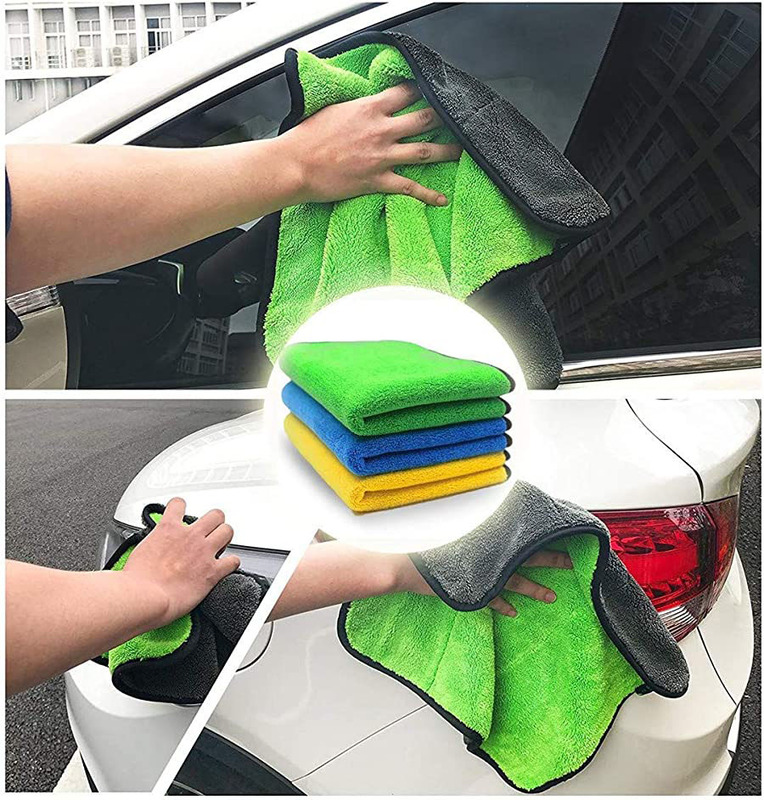 Direct 2 U 3-Pieces 30 x 30cm Car Soft Microfiber Cleaning Cloths, Multicolour