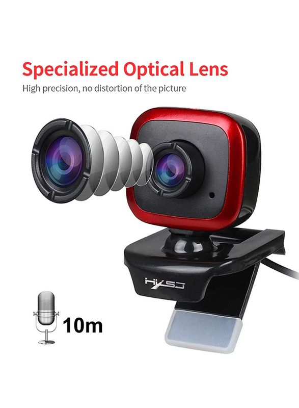 HXSJ Manual Focus 480P USB Web Camera for PC & Laptop, A849, Red