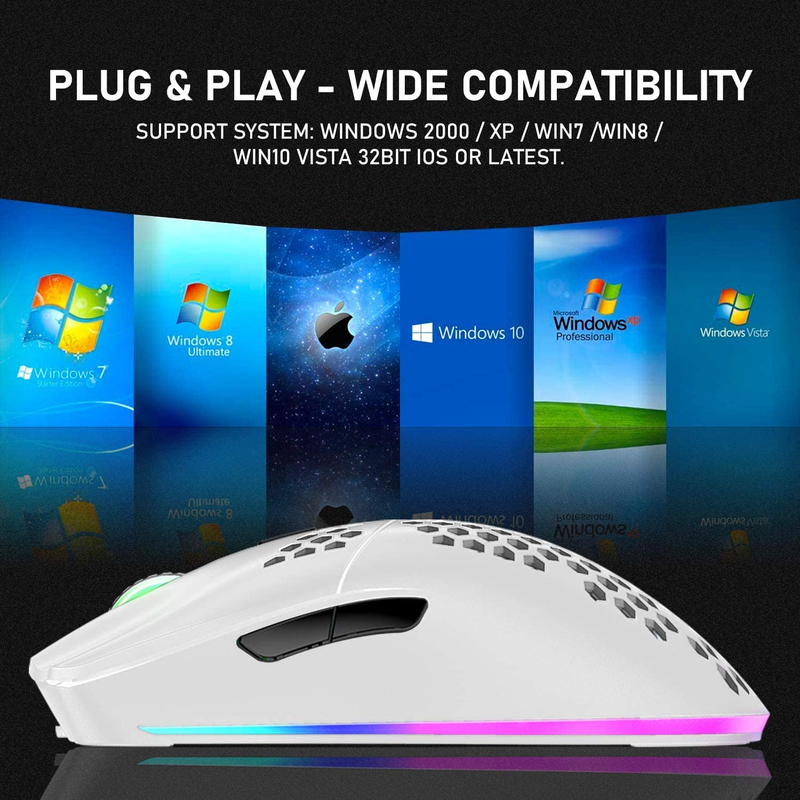 Direct 2 U Wireless Optical Gaming Mouse, White