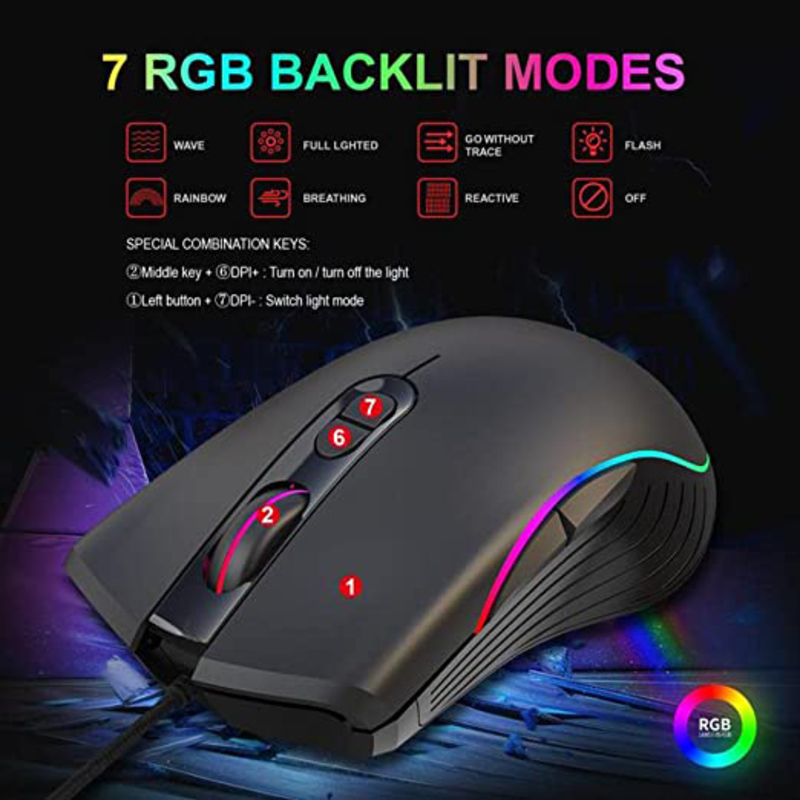 Direct 2 U A86 Wired Optical Gaming Mouse, Black