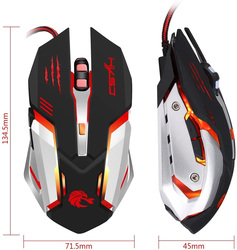 Direct 2 U S100 Optical Gaming Mouse, Red/White/Black