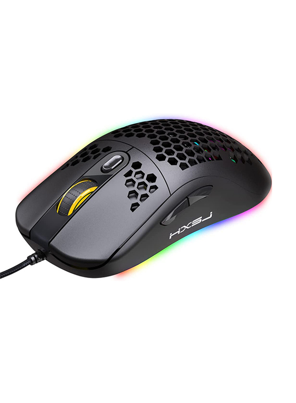 HXSJ X600 Optical Wired Gaming Mouse, Black