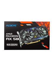 Alseye AMD Radeon RX580 1340Mhz 8GB GDDR5 256bit PCIE 3.0 Graphics Card, Black
