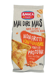 Amica Chips Snack Puffed Corn Triangles with Red Lentils, 80g