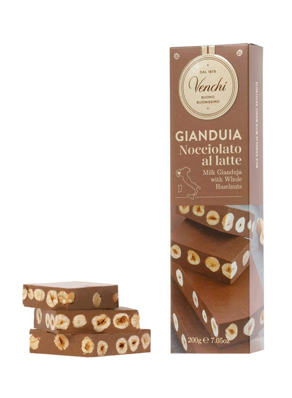 Venchi Milk Gianduja with Whole Hazelnuts Bar, 200g