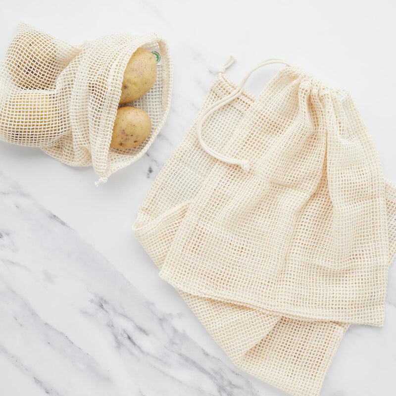 

Green Island 3-Piece Mesh Produce Bags, Beige