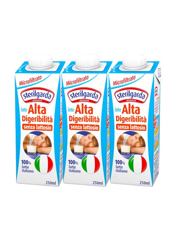 Sterilgarda Milk Lactose-Free Partially Skimmed UHT, 3 x 250ml